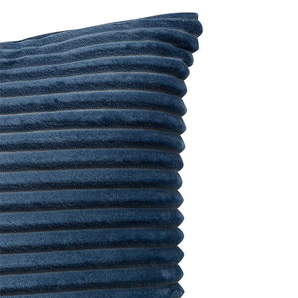 ATMOSPHERA - Coussin velours côtelé Arum - Bleu encre - L.38xl.38cm - large