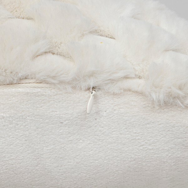 ATMOSPHERA - Coussin décoratif jacquard Fourrure Beige 38 x 58 cm - large