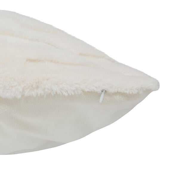 ATMOSPHERA - Coussin décoratif Arka imitation fourrure - Ivoire - 80x50cm - large