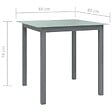 VIDAXL - vidaXL Table de jardin Gris clair 80x80x74 cm Aluminium et verre - vignette