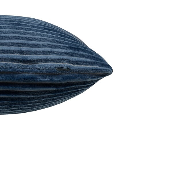 ATMOSPHERA - Coussin velours côtelé Arum - Bleu encre - L.38xl.38cm - large