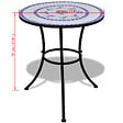 VIDAXL - vidaXL Table de bistro Bleu et blanc 60 cm Mosaïque - vignette