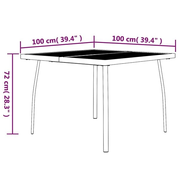VIDAXL - vidaXL Table de jardin anthracite 100x100x72 cm Treillis d'acier - large