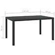 VIDAXL - vidaXL Table de jardin noir 150 x 90 x 74 cm Aluminium et WPC - vignette
