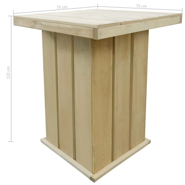 VIDAXL - vidaXL Table de bar 75x75x110 cm Pin imprégné - large
