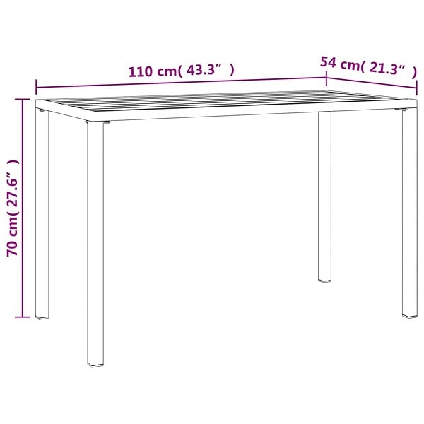 VIDAXL - vidaXL Table à manger de jardin anthracite 110x54x70 cm acier - large