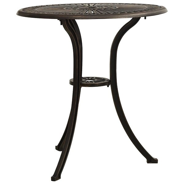 VIDAXL - vidaXL Table de jardin Bronze 62x62x65 cm Aluminium coulé - large