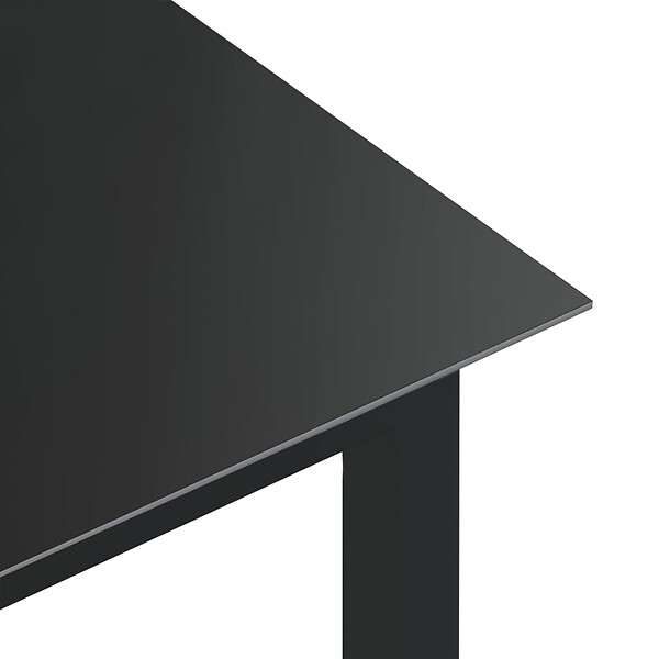 VIDAXL - vidaXL Table de jardin Noir 190x90x74 cm Aluminium et verre - large