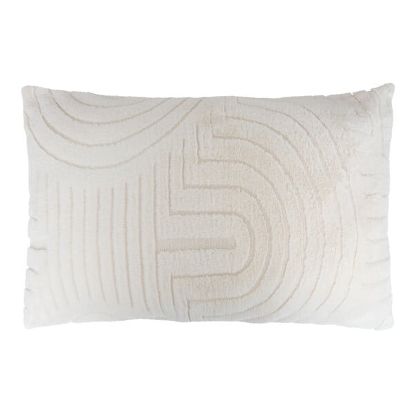 ATMOSPHERA - Coussin décoratif Arka imitation fourrure - Ivoire - 80x50cm - large
