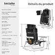 TECTAKE - Chaise de plage en aluminium pliable noire avec dossier réglable et transport sac à dos - vignette