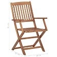 VIDAXL - vidaXL Chaises pliables de jardin lot de 8 avec coussins Bois d'acacia - vignette