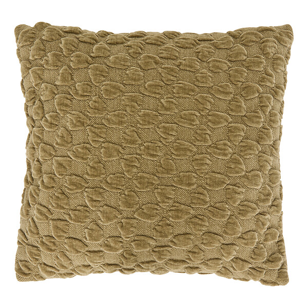 ATMOSPHERA - Coussin décoratif en chenille Nova - Kaki - L.40xl.40xH.10cm - large
