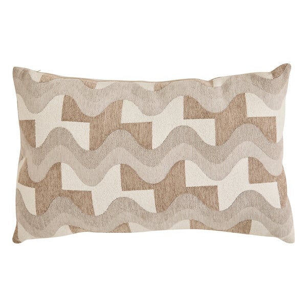 ATMOSPHERA - Coussin décoratif jacquard chenillé Floe - Beige - 38x58cm - large