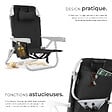 TECTAKE - Chaise de plage en aluminium pliable avec dossier réglable noir avec sac à dos et coussin - vignette