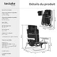 TECTAKE - Chaise de plage en aluminium pliable avec dossier réglable noir avec sac à dos et coussin - vignette
