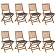 VIDAXL - vidaXL Chaises pliables de jardin lot de 8 avec coussins Bois d'acacia - vignette