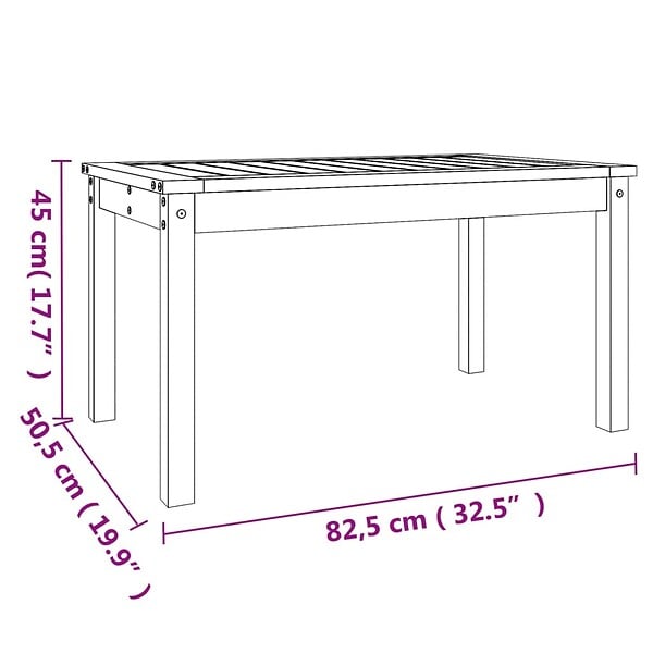 VIDAXL - vidaXL Table de jardin 82,5x50,5x45 cm bois massif de douglas - large