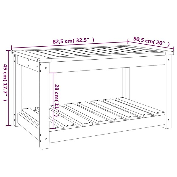 VIDAXL - vidaXL Table de jardin 82,5x50,5x45 cm bois massif de douglas - large