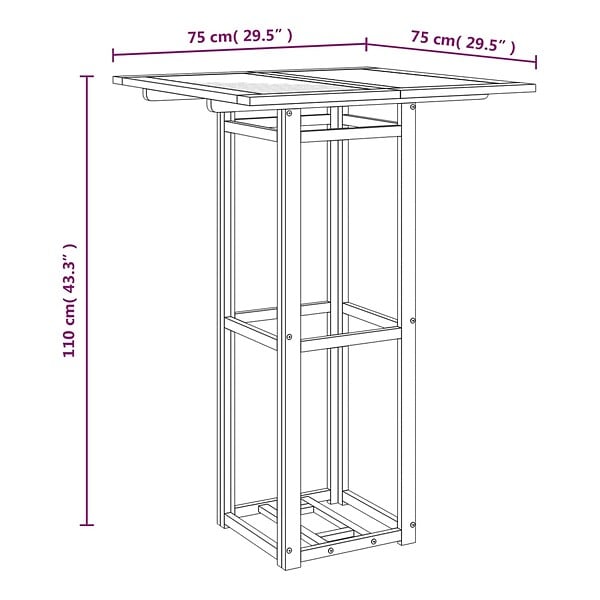 VIDAXL - vidaXL Table de bistro 75x75x110 cm Bois d'acacia massif - large
