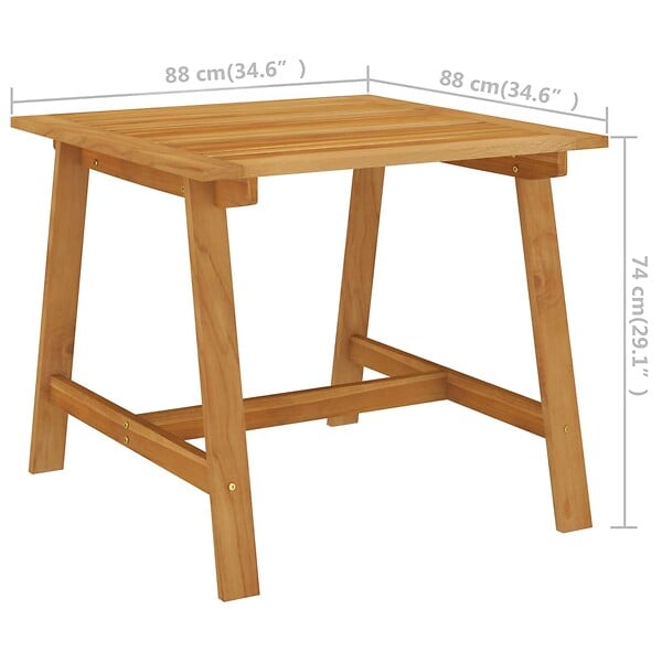 VIDAXL - vidaXL Table à manger de jardin 88x88x74 cm Bois d'acacia massif - large