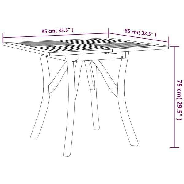 VIDAXL - vidaXL Table de jardin 85x85x75 cm Bois d'acacia solide - large