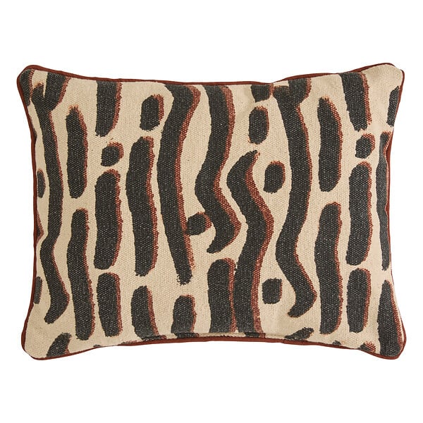 ATMOSPHERA - Coussin décoratif en coton Wonja - Noir - 30x40cm - large