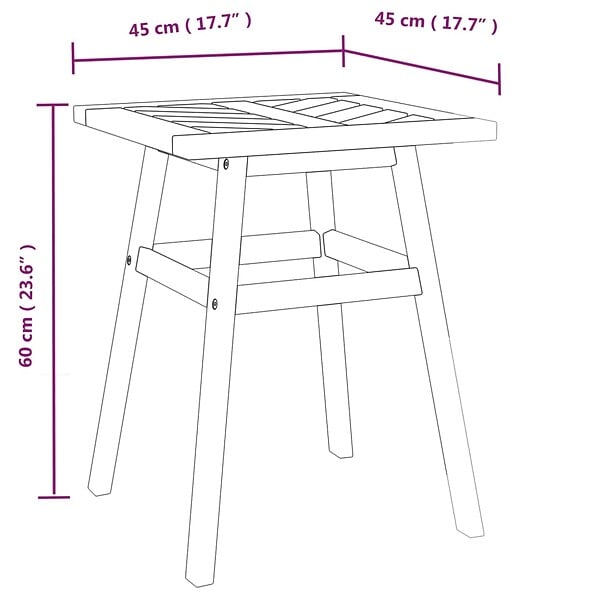 VIDAXL - vidaXL Table d'appoint 45x45x60 cm bois massif d'acacia - large