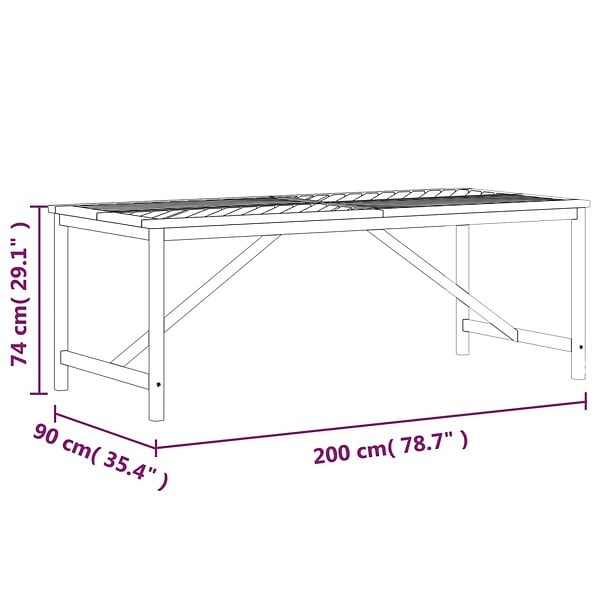 VIDAXL - vidaXL Table à manger de jardin 200x90x74 cm bois d'acacia solide - large