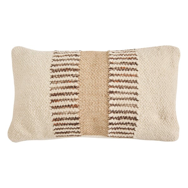 ATMOSPHERA - Coussin rayé jute Striscia - Ivoire - L.50xl.30cm - large