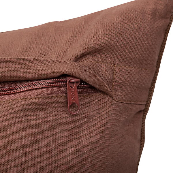 ATMOSPHERA - Coussin décoratif brodé Hary - Marron - H.45xL.45cm - large