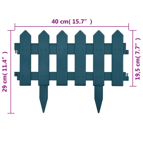 VIDAXL - vidaXL Bordures de pelouse 25 pcs Vert 10 m PP - large