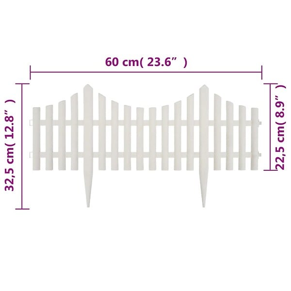 VIDAXL - vidaXL Bordure de pelouse Blanc 17 pcs / 10 m - large