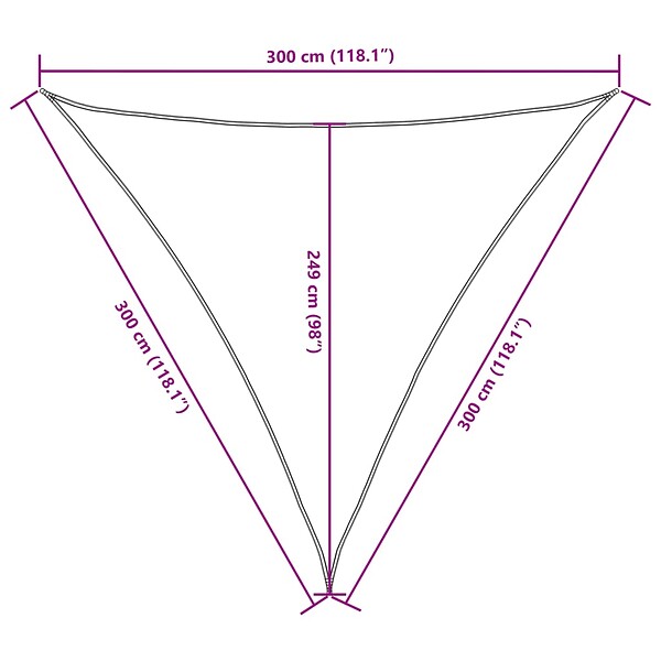 VIDAXL - vidaXL Voile de parasol tissu oxford triangulaire 3x3x3 m crème - large