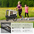 TECTAKE - Remorque vélo pour chien WoofRider multifonction, Pliable, jusqu'à 40kg beige - vignette