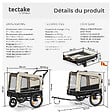 TECTAKE - Remorque vélo pour chien WoofRider multifonction, Pliable, jusqu'à 40kg beige - vignette