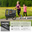 TECTAKE - Remorque vélo pour chien WoofRider multifonction, Pliable, jusqu'à 40kg gris - vignette