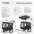 TECTAKE - Remorque vélo pour chien WoofRider multifonction, Pliable, jusqu'à 40kg gris - vignette