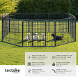 TECTAKE - Enclos modulable pour chien gris portes avec double verrou pliable vernis protection dimensions 210 cm - vignette