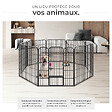 TECTAKE - Enclos modulable pour chien gris portes avec double verrou pliable vernis protection dimensions 210 cm - vignette
