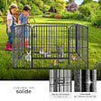 TECTAKE - Enclos pour chien 125 x 85 x 70 cm gris - vignette