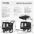 TECTAKE - Remorque vélo pour chien WoofRider multifonction, Pliable, jusqu'à 40kg noir - vignette