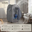 TECTAKE - Sauna à vapeur portable THERMALUXE I 1000 W gris foncé-noir - vignette