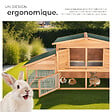 TECTAKE - Cage XXL pour petits animaux à deux niveaux avec zone de repos 226x77x95,5cm marron - vignette