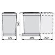 EMUCA - Bac de tri sélectif pour fixation inférieure et extraction manuelle dans module de cuisine 1 x 16 litres et couvercle automatique, Plastique, Gris - vignette