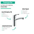 HANSGROHE - Evier 1 bac 980 S52 synthèse noir + robinet de cuisine Focus M41 160 chromé - vignette