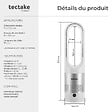 TECTAKE - Ventilateur colonne POLAR avec oscillation à 80° blanc - vignette