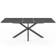 ID MARKET - Table à manger extensible rectangle JASPE 6-10 personnes plateau effet béton pied araignée gris anthracite 160-200cm - vignette