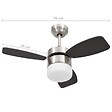 VIDAXL - vidaXL Ventilateur de plafond lampe et télécommande 76 cm Marron foncé - vignette