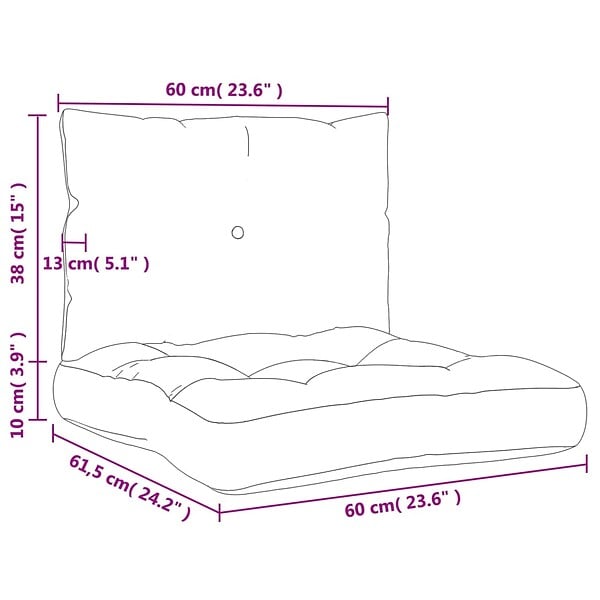 VIDAXL - vidaXL Coussins de palette lot de 2 turquoise tissu Oxford - large