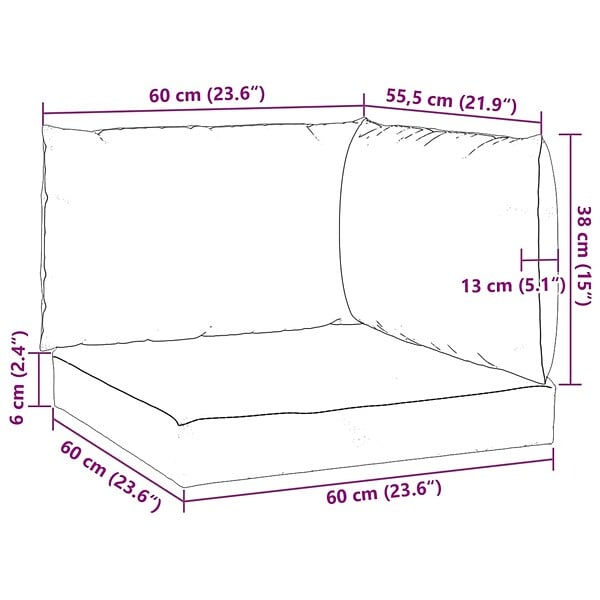 VIDAXL - vidaXL Coussins de palette lot de 3 rouge bordeaux tissu oxford - large